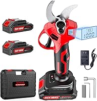 MODOFO Upgraded Electric Pruning Shears 1.4" Cut Brushless Motor Cordless Pruner LCD Display 2x2000mAh Batteries Garden Tree Branch Trimmer