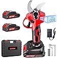 Electric Pruning Shears- Cutting 1.6inch Diameter Professional Gardening Electric Shears, Heavy Duty Branch Pruner, 2 Pack 2000mAh Batteries, SK5 Replacement Blades, Fast Charger