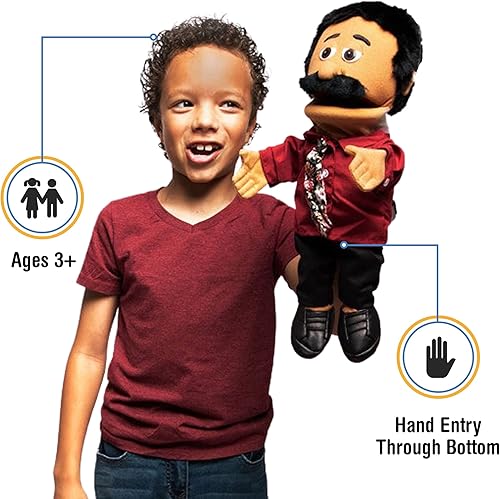 14" Carlos, papá hispano/hombre de negocios, marioneta de mano