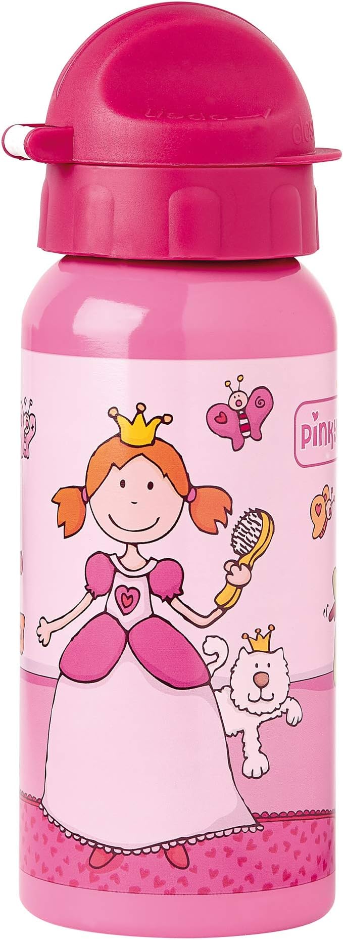 sigikid 24482 Water Bottle, Pinky Queeny, Pink, 18 x 6.5 x 6.5 cm