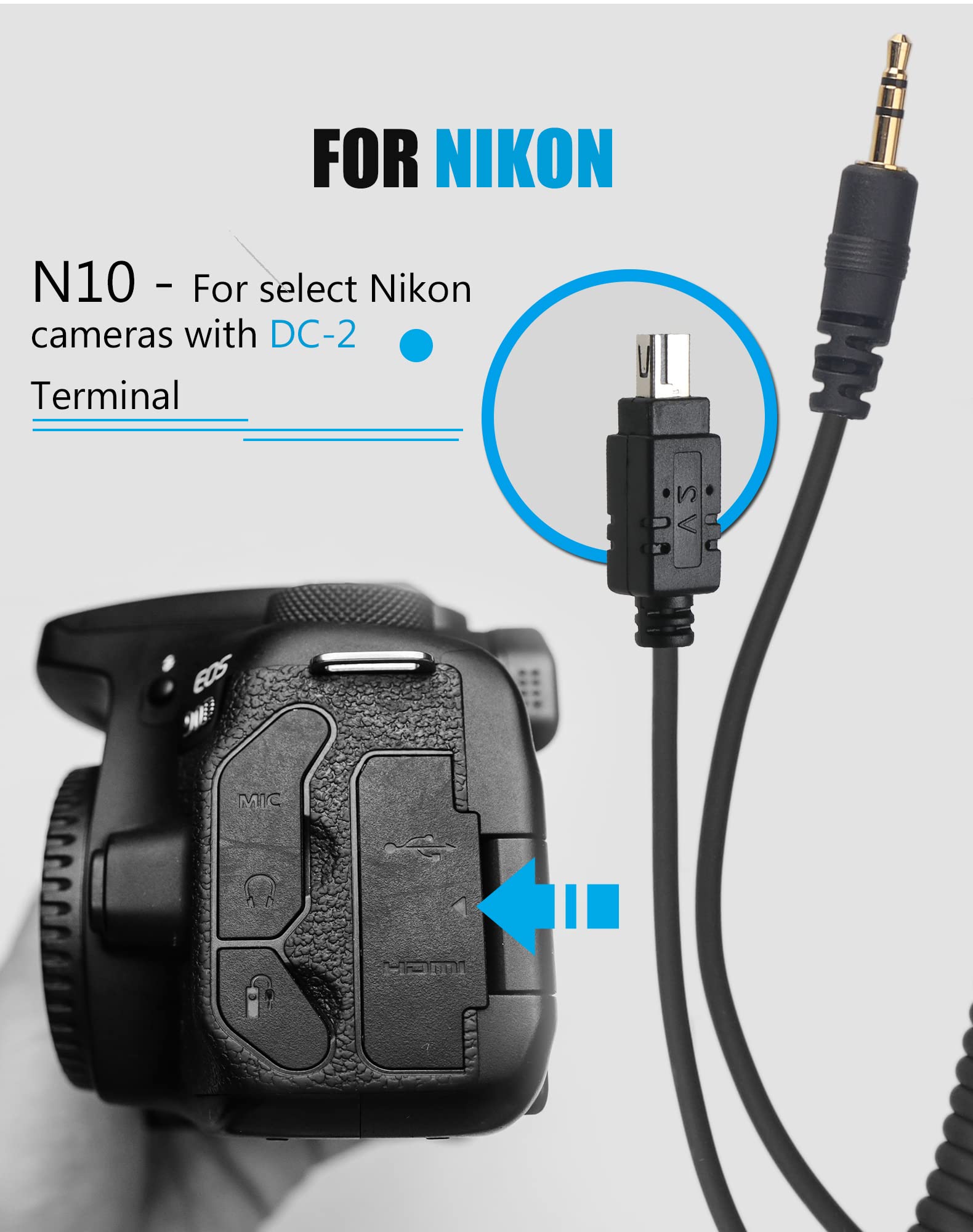 AODELAN Telecomando senza fili per Nikon Df, Z7, Z7 II, Z6, Z6 II, Z5, D750, D780, D750, D750, D7500, D7200, D7100, D7000, D5600, D5500 e altri