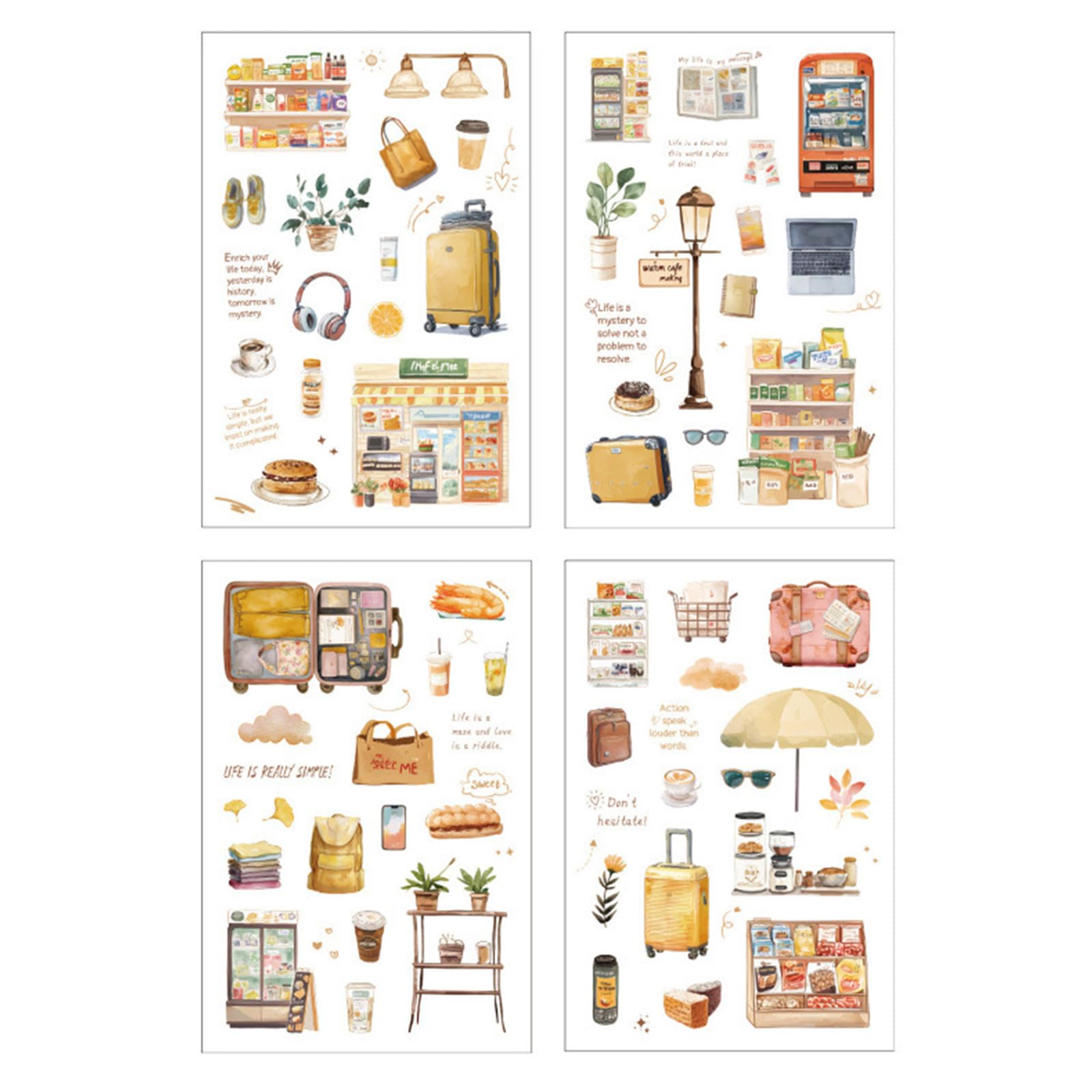 Series Scrapbooking Sticker Transparents Decorative for Diys Craft Journaling Scrapbook Journal Planner Decorative for Scrapbooking