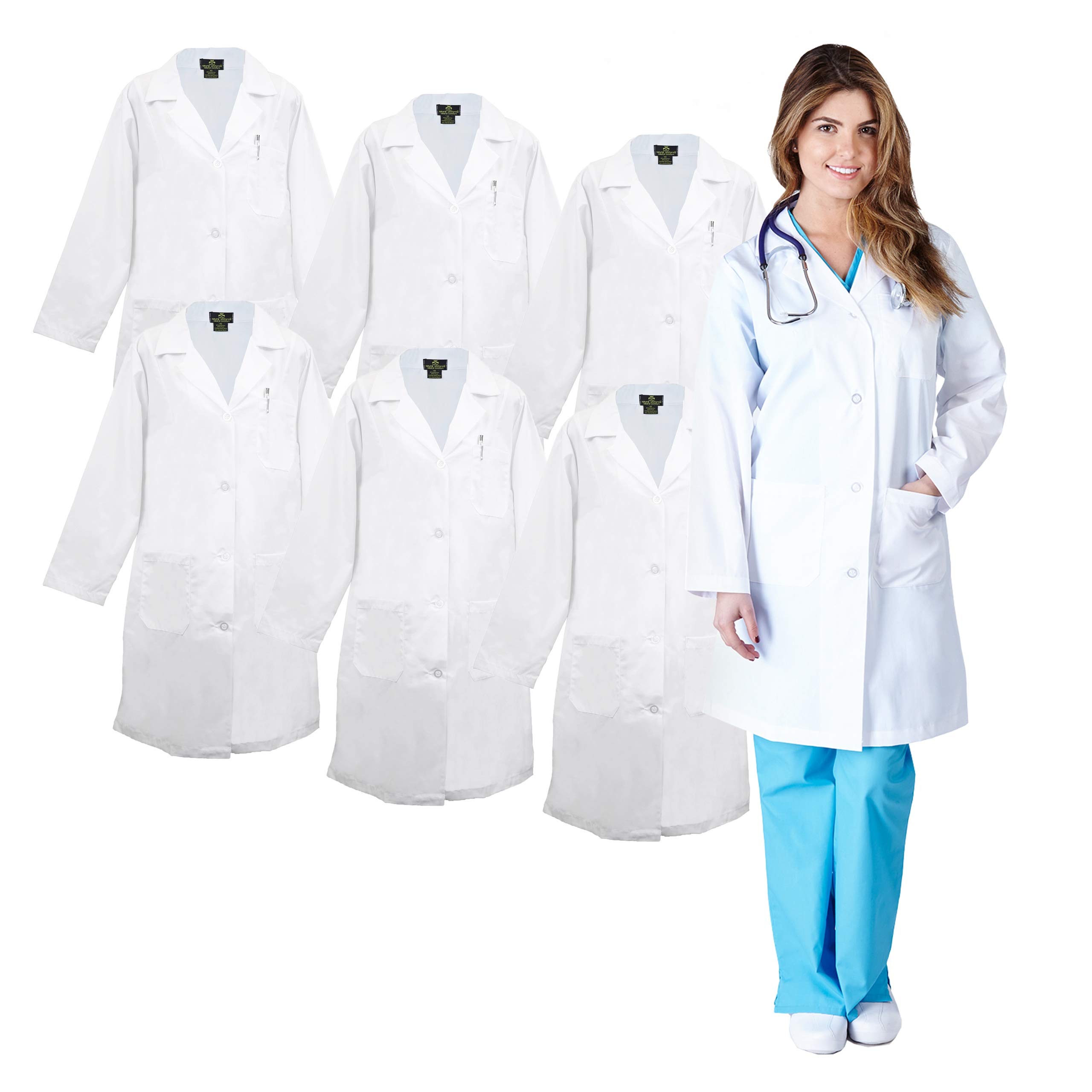 Natural Uniforms De las mujeres Ropa de trabajo profesional Labcoat XXX-Grande Blanco