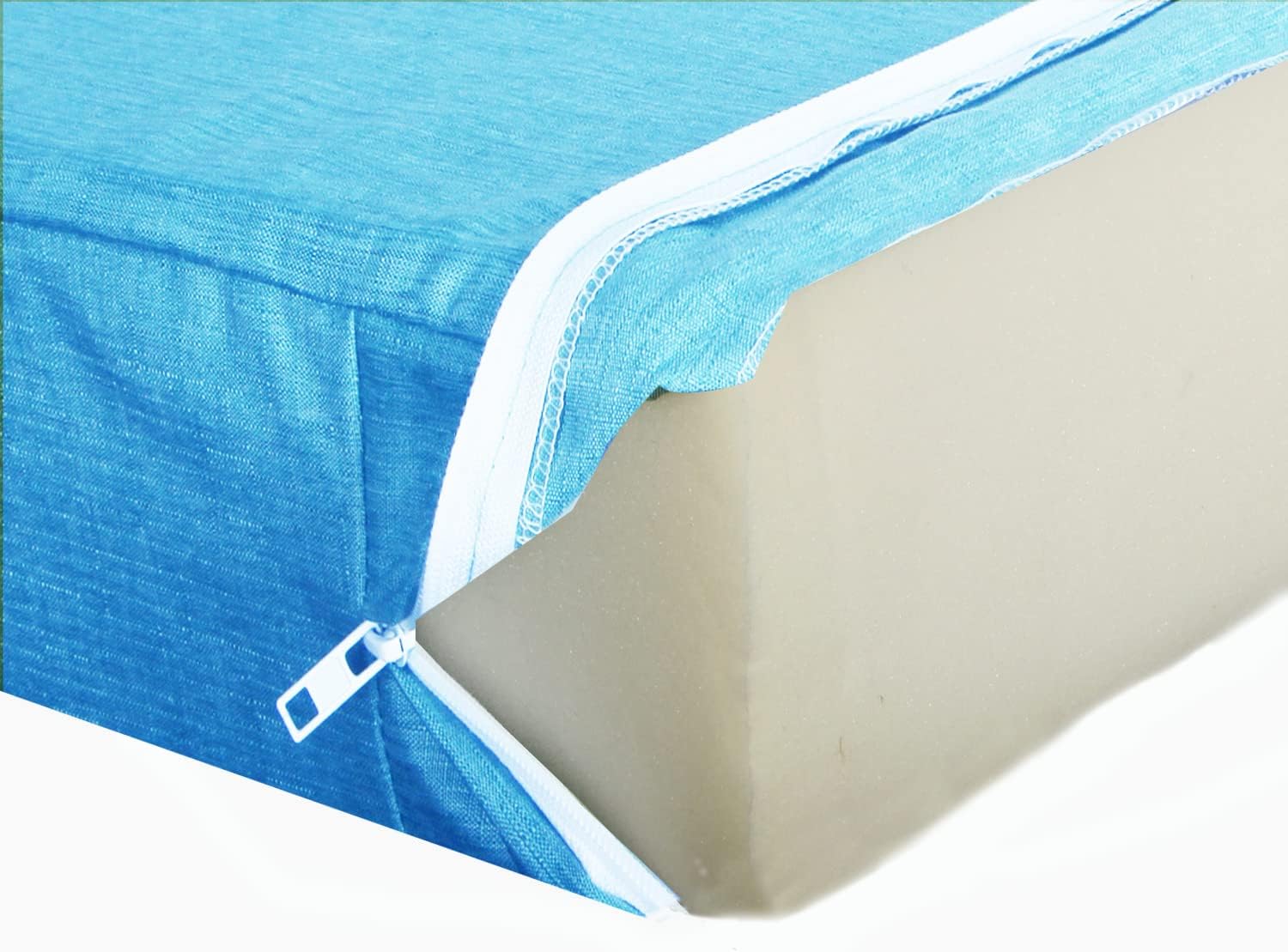 Patio Seat Cushion Covers,Washable Slip Covers Replacement,Waterproof Outdoor Furniture Chair Cushion Pillow Seat Cover for Couch,Garden,Sofa,Aqua,24"×22"×4"(2 Covers Only)