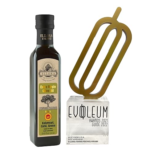 Miniatura 9 de Ellora Farms, Aceite de oliva virgen extra griego orgánico y DOP, rastreable, Kosher y primera prensa en frío, alto polifenoles, botellas de vidrio