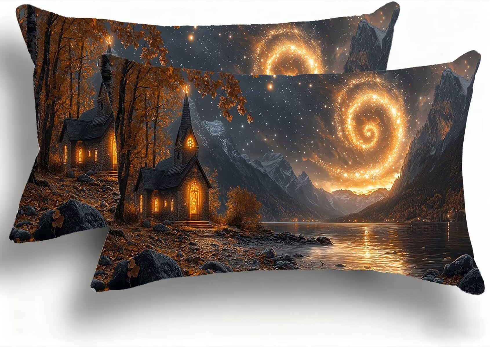 Housse de coussin 35x70 cm en velours lac lot de 2 avec fermeture éclair invisible