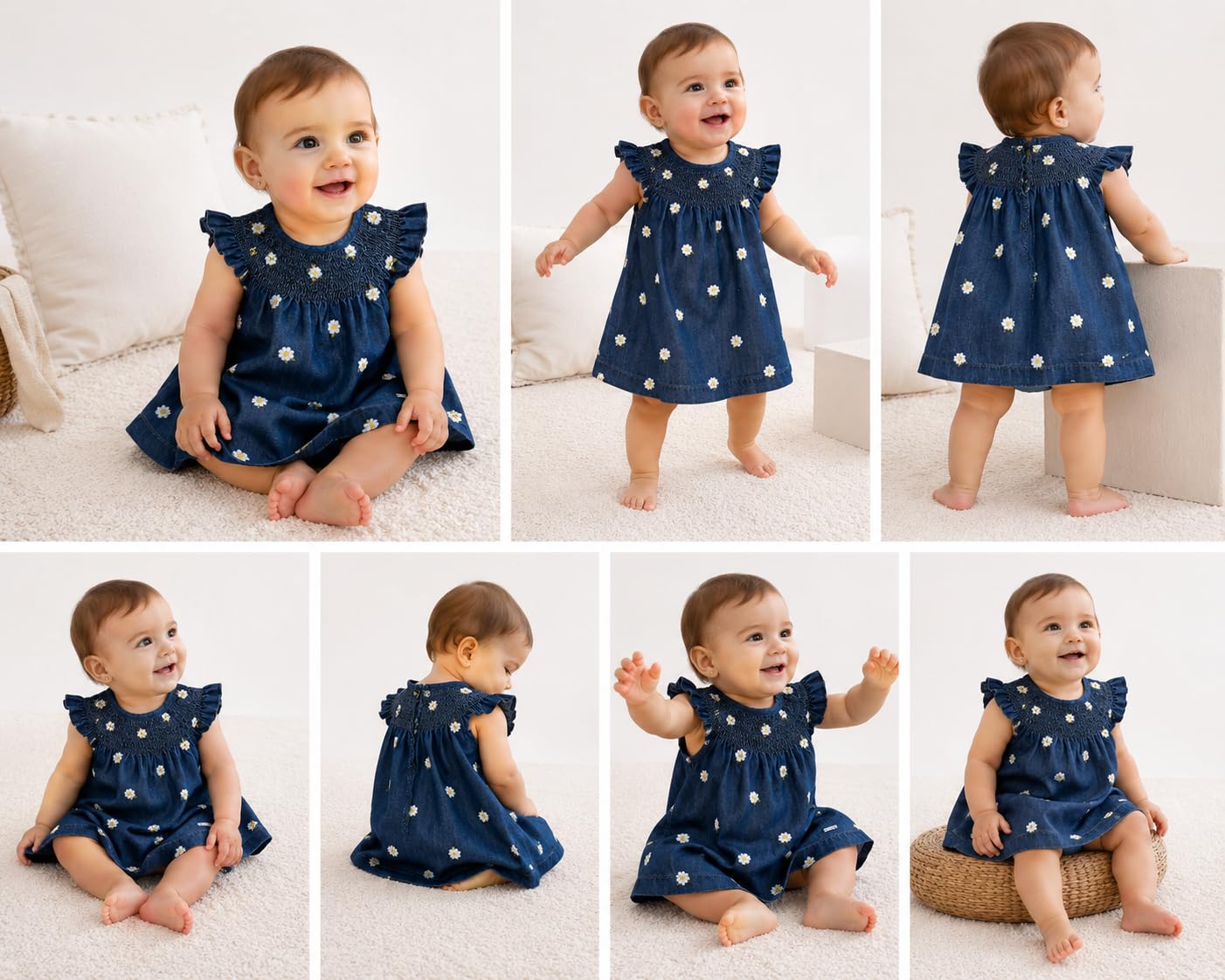 Mayoral Vestito Jeans per Bimba Neonata 6-24 Mesi - Elegante Abito Bambina Estate Cerimonia Battesimo - Abbigliamento di Moda per Neonate Femmina, 1981