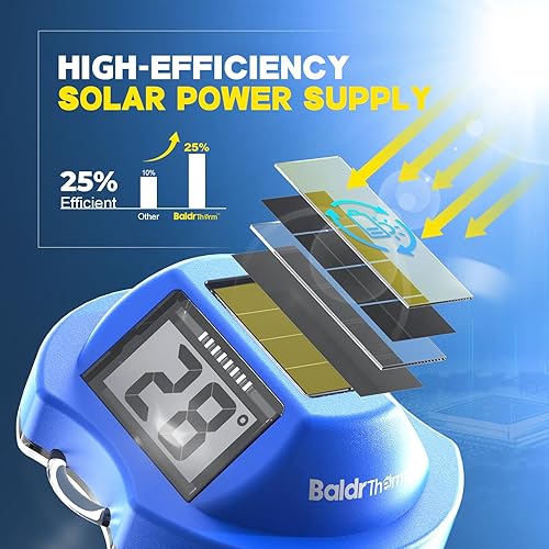 Miniatura 2 de BaldrTherm Termómetro de piscina solar digital flotante, pantalla grande de alta precisión sin empañamiento con pantalla de doble cara para piscina,