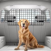 rabbitgoo Dog Car Barrier for SUVs & Vans: Adjustable Triple Folding Pet Gate, Heavy-Duty Wire Mesh Divider for Safe Pet Travel