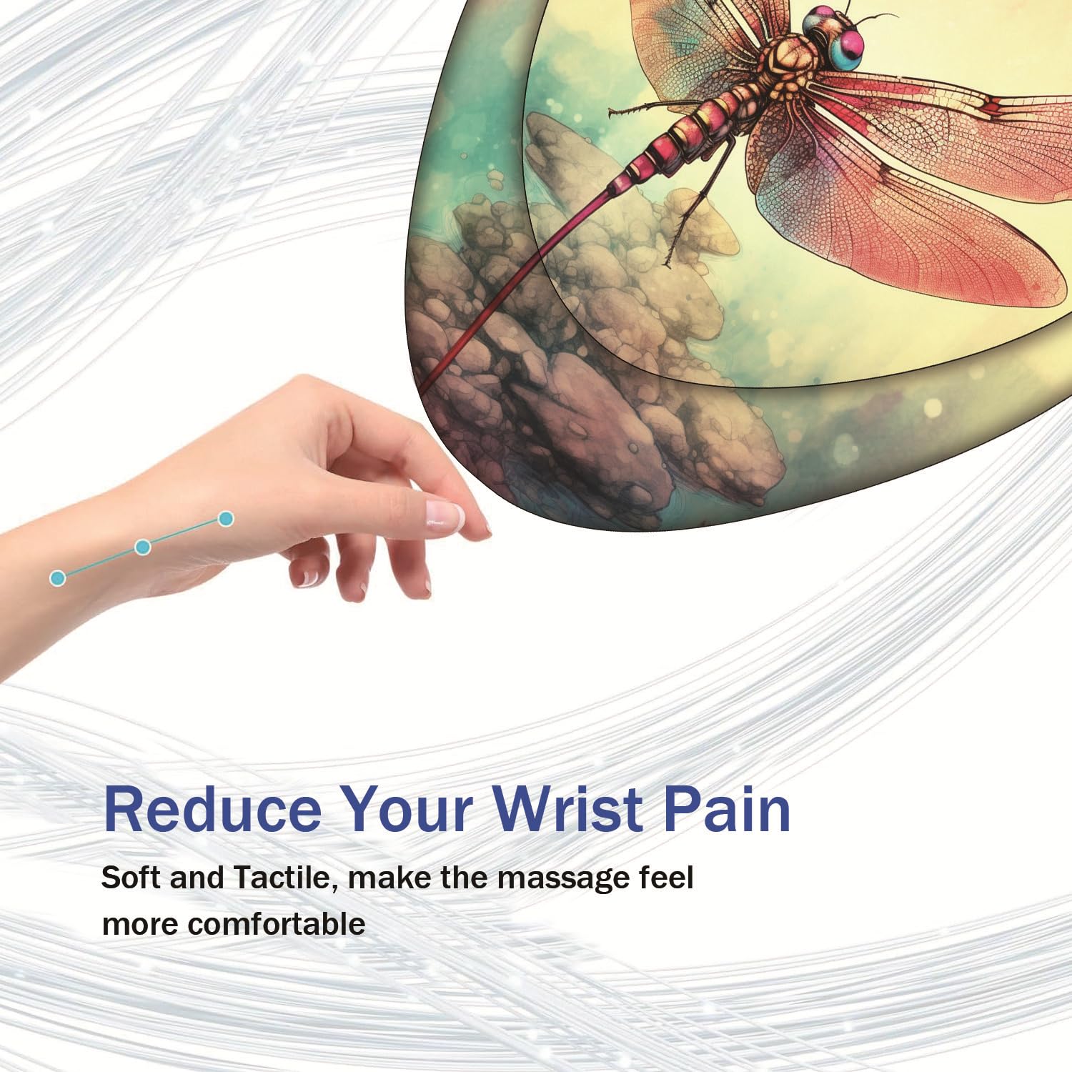 Ergonomic Mouse Pad and Coaster Set?with Gel Wrist Rest - Relief of Carpal Tunnel Pain, Durable and Comfortable Non-Slip PU Base Mouse Pad, Mandala Dragonfly