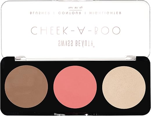 Swiss Beauty Cheek- A- Boo Face Palette With Blusher, Contour And Highlighter | Highly Pigmented And Easy To Blend Shades | Shade – 02, 8Gm|