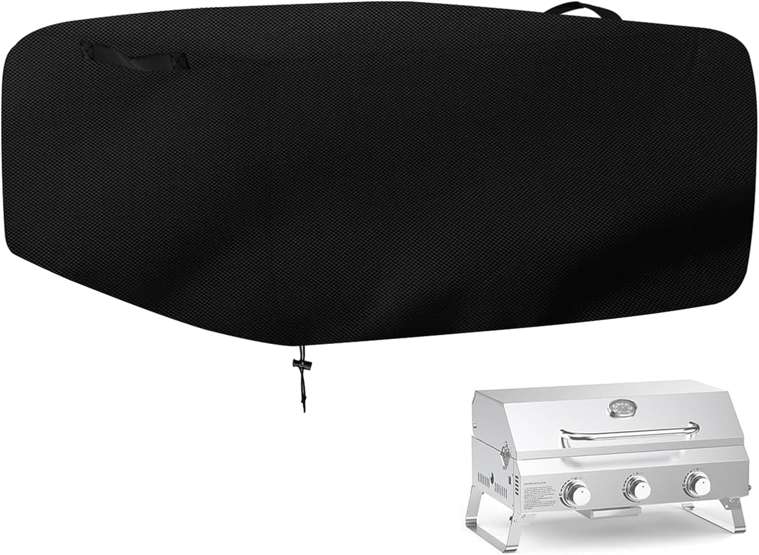 Grill Cover for Tabletop Gas Grill 3 Burners, Outdoor Heavy Duty Waterproof Griddle Cover BBQ Covers Rip-Proof Material Smoker Cover, UV and Fade Resistant Grill Cover(25" Lx 18" W x 15" H)