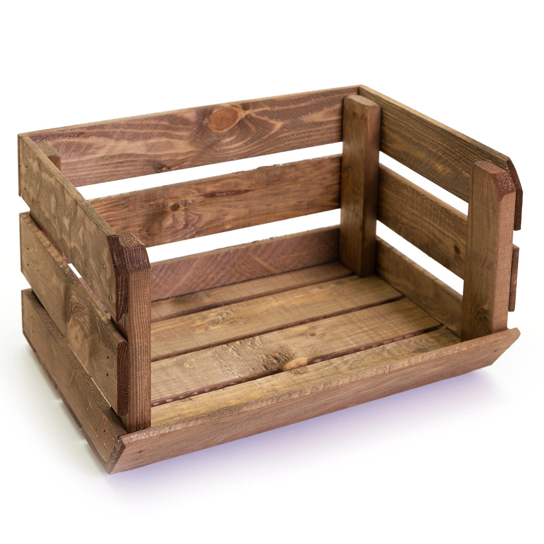 Obst-Gemüse-Kartoffelkiste Quattro-Set Holz massiv Stapelkisten | dunkel geölt