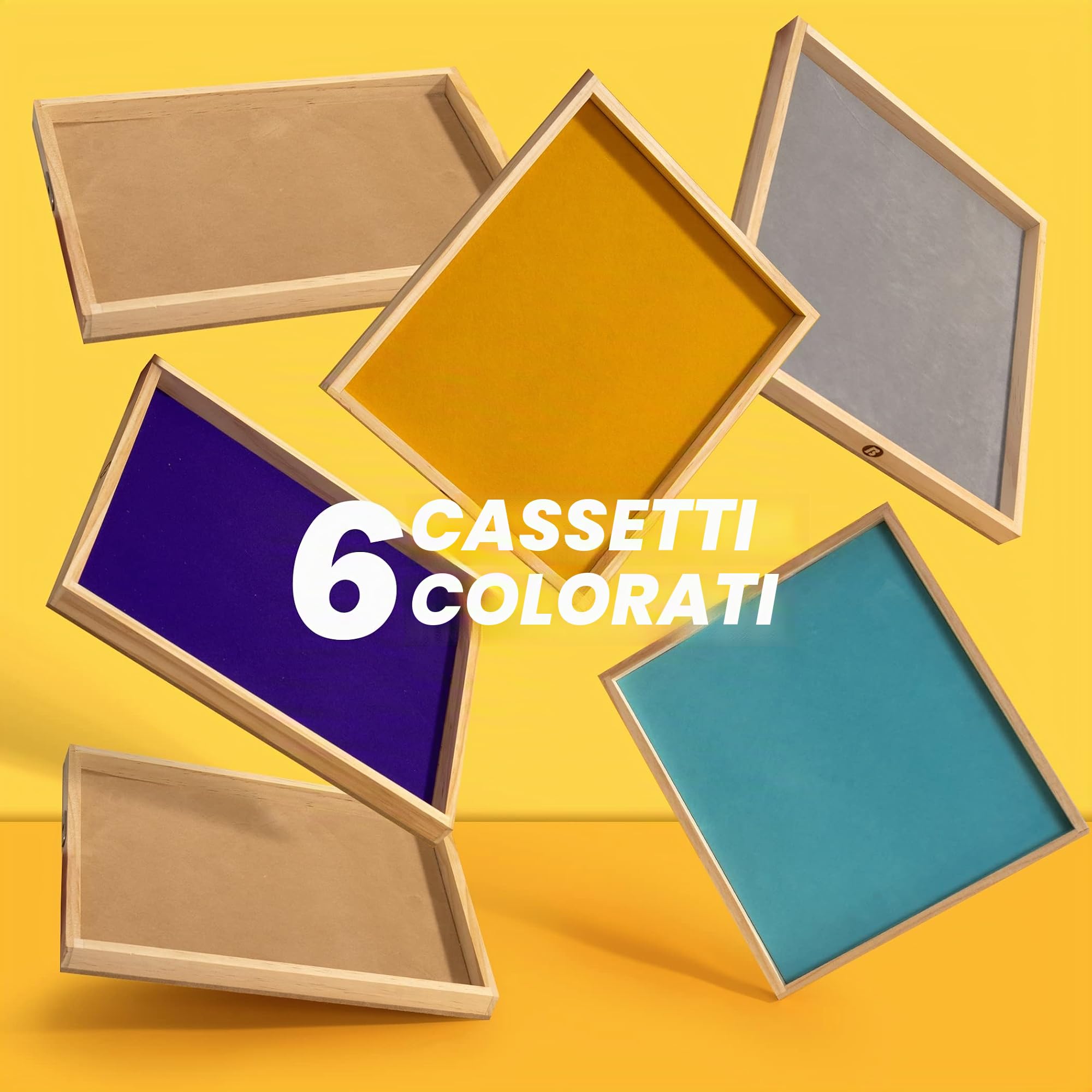 Becko US Design senza manico! Lavagna portatile in legno con 6 cassetti aperti/chiudi colorati non manici, copertura trasparente e piano in flanella liscia di alta qualità per puzzle da 1500 pezzi