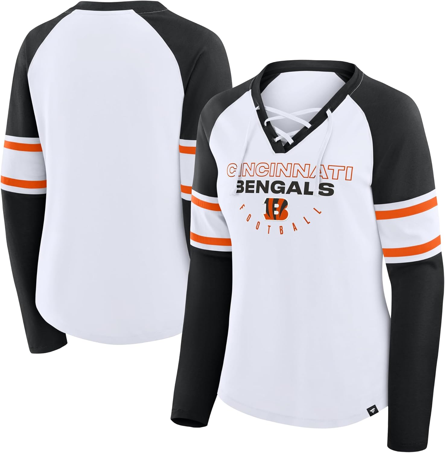 Fanatics Women's NFL Redzone Blitz Package Raglan Lace-Up V-Neck Long Sleeve T-Shirt