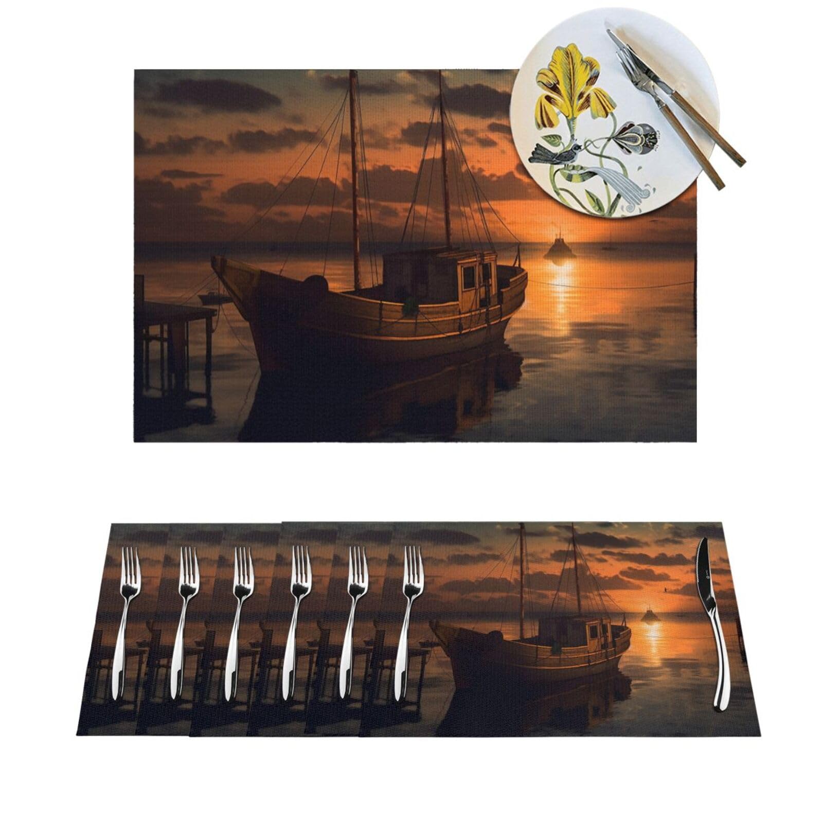Sets de table antidérapants en PVC lot de 4 lavables et durables