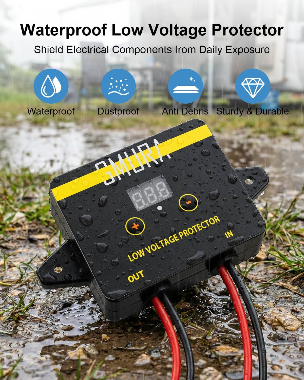 Power Wheel Battery Adapter Kit Fit for Dewalt 18V 20V Battery, DC PWM Motor Speed Controller with Fuse & Wire Terminals & Protective Box & Voltage Display & Low Voltage Protector