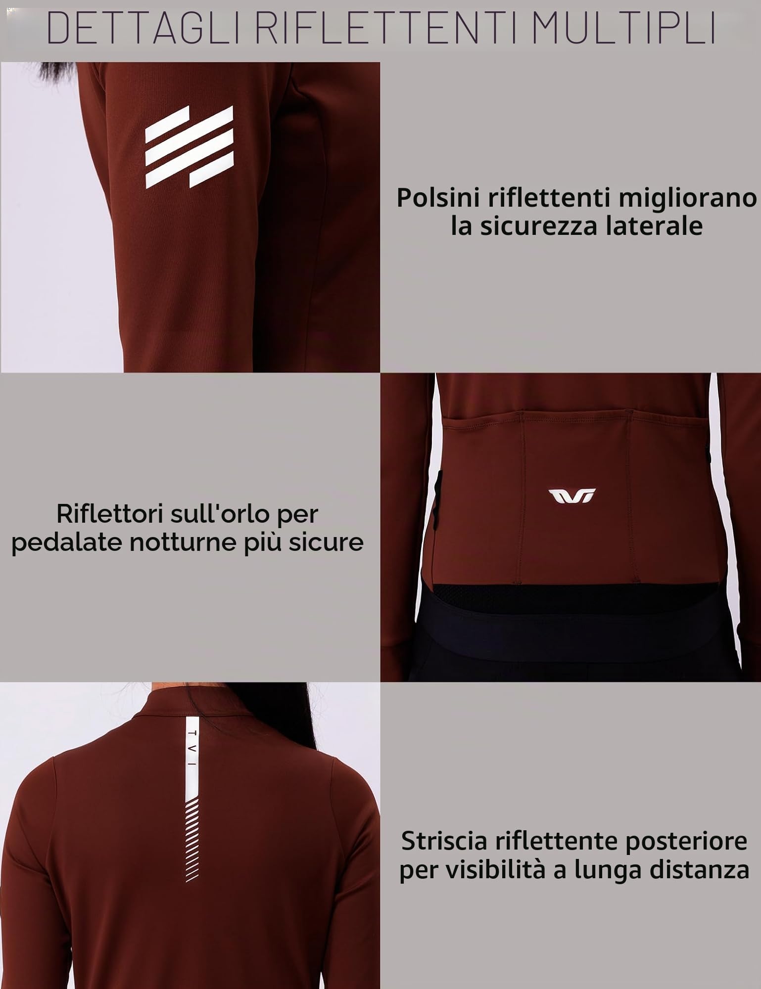 ROCKBROS TVI Maglia Ciclismo da Donna, Maglia Manica Lunga Ciclismo Donna, Maglietta da Ciclismo Donna Invernale, Abbigliamento da Ciclismo Donna Termico per MTB, Bici da Strada, 2 Colori, 3 Tasche