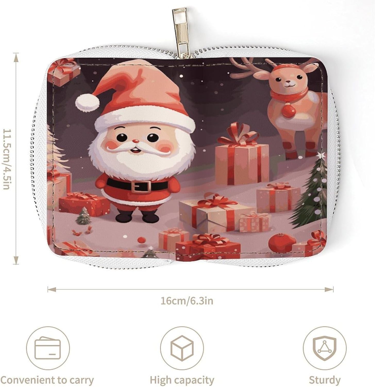 Cute Christmas Holidays Card Holder RFID Blocking,Credit Card Wallet for Women And Men,Card Case Organizer Bag with Zipper