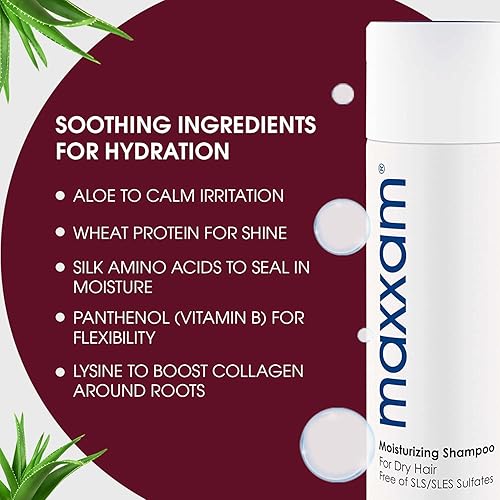 Miniatura 3 de Maxxam Champú hidratante para cabello teñido sin sulfato, suave champú sin sulfatos con aloe para la mayoría de tipos de cabello como seco o fino, 8