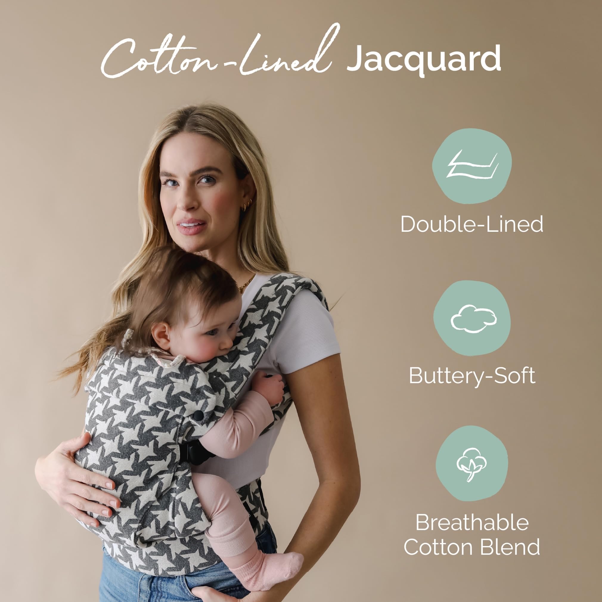 Boba Auri nosidełko dla niemowląt – żakard dla psa, 3 ergonomiczne pozycje do noszenia (przód/tył), pozycja "M" z regulowanym siedziskiem (3,2-20 kg)