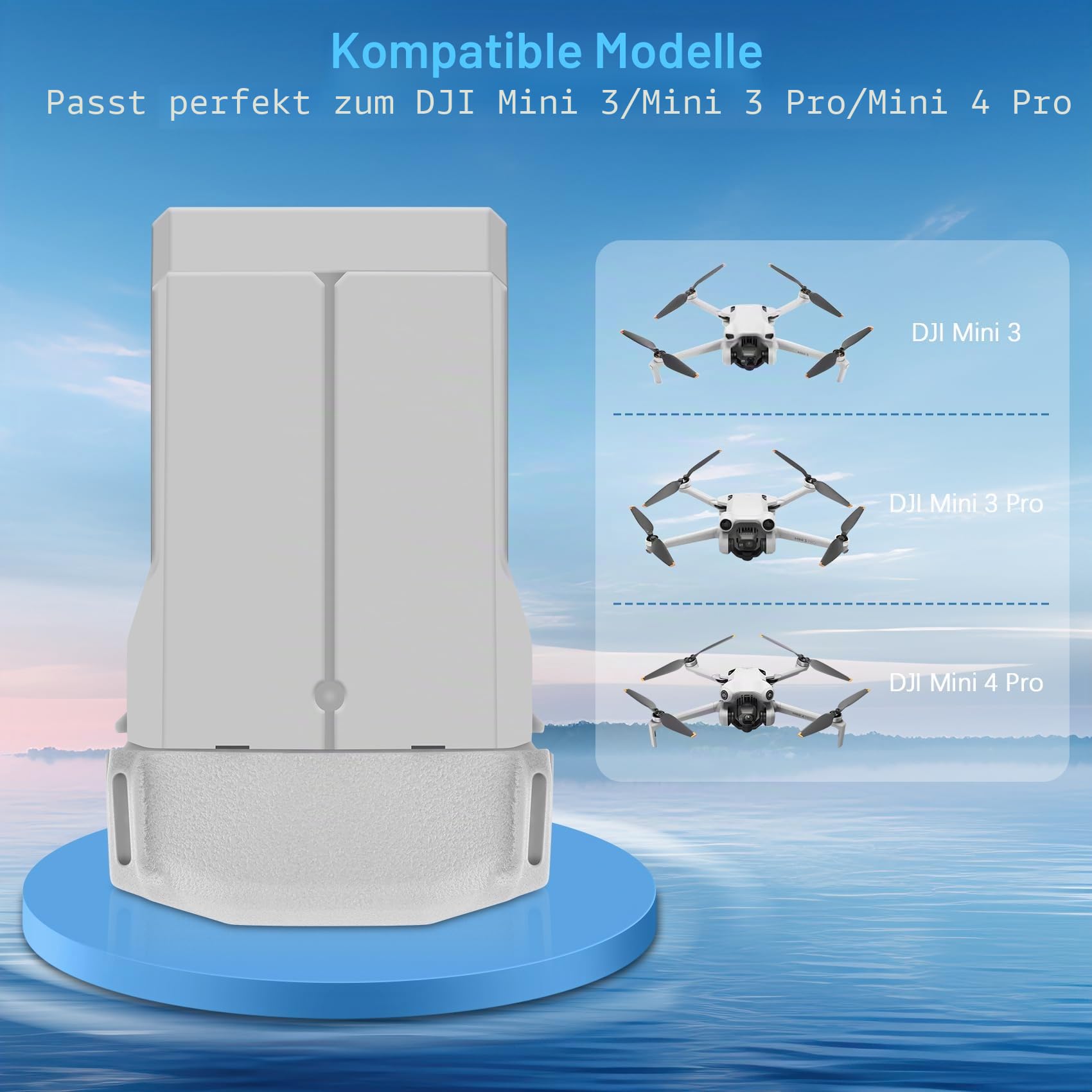 Fantasyo Mini 3 Pro Akku Intelligent Flight Mini 3 Akku 2 Stück 3850mAh Mini 3 Akkuladegerät Mini 3 Ladestation Kit Kompatibel mit DJI Mini 4 Pro/ 3 Pro/3 Drohne