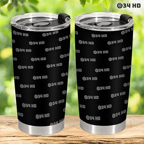 Miniatura 2 de 34HD Vaso de 20 onzas con tapa, taza de café de acero inoxidable, taza de viaje aislada al vacío, 14
