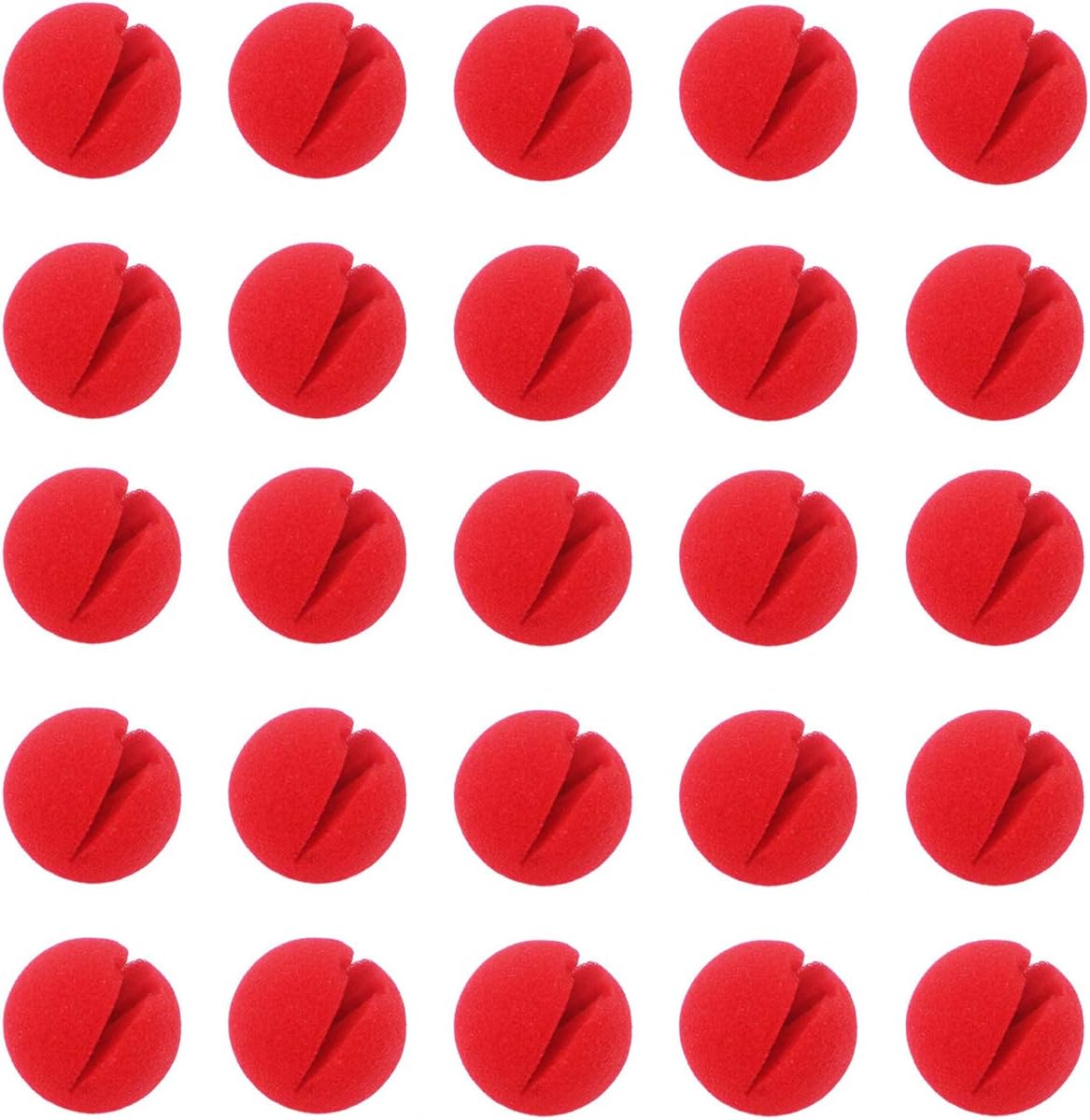 Ogrmar 25PCS Red Circus Clown Nose Christmas Costume Party Cosplay Halloween Decor (25PCS)
