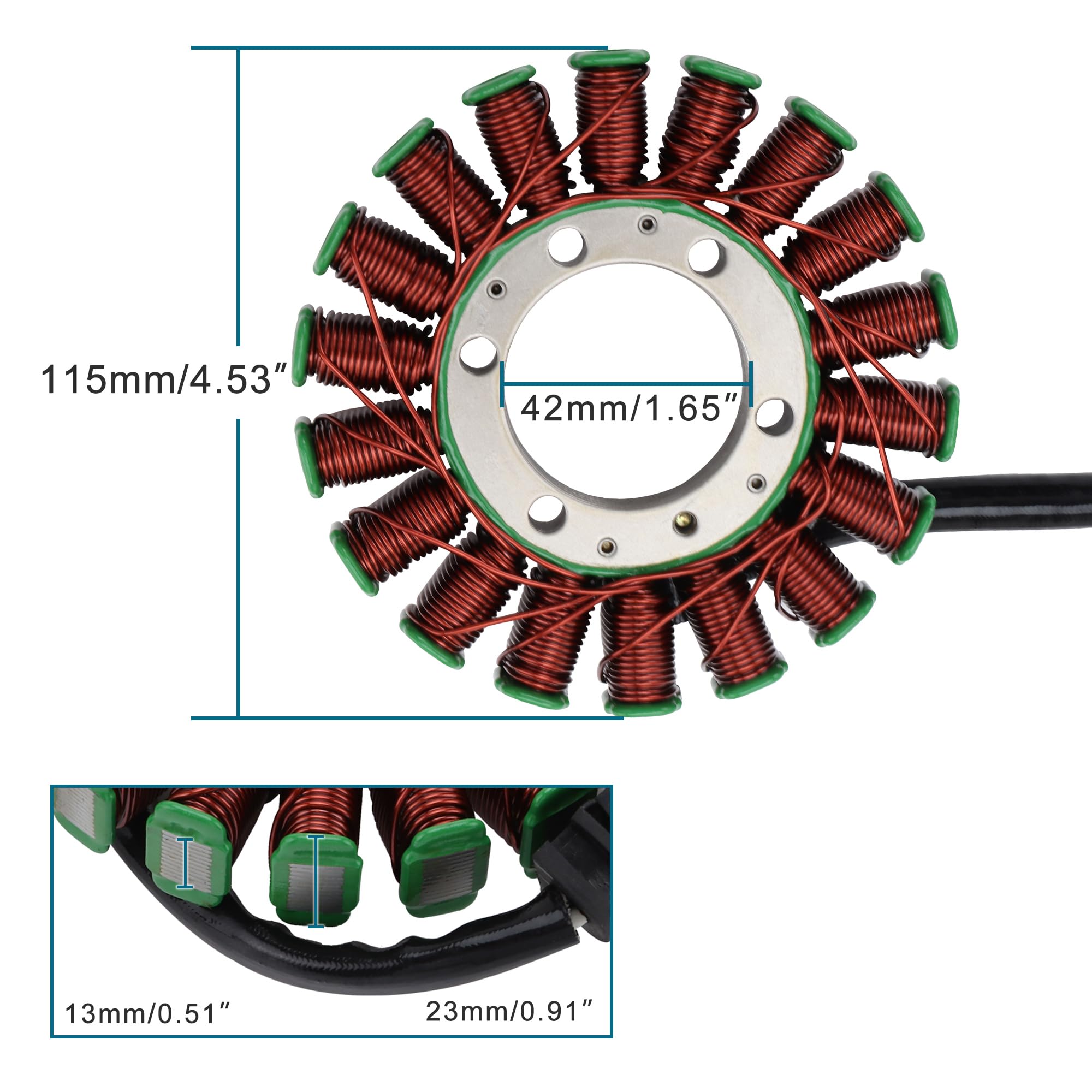 GOOFIT Bobina Statore 18 Coil Per Piaggio 400-500 (2006-2015) – Magneto Generatore Di Accensione, Ricambio In Rame E Alluminio