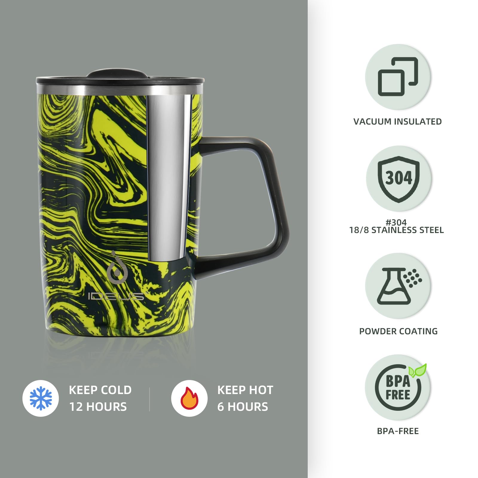 Coffee Tumbler Spill Proof Ideus 16oz Vacuum Coffee Mug