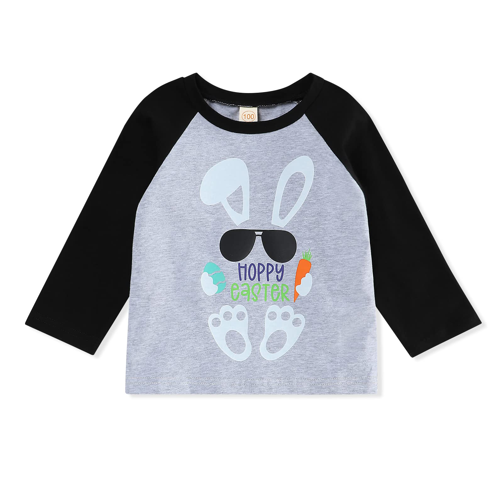 bilisonUnique Baby Boys Easter Tees Bunny Happy Easter Long Sleeve Shirt