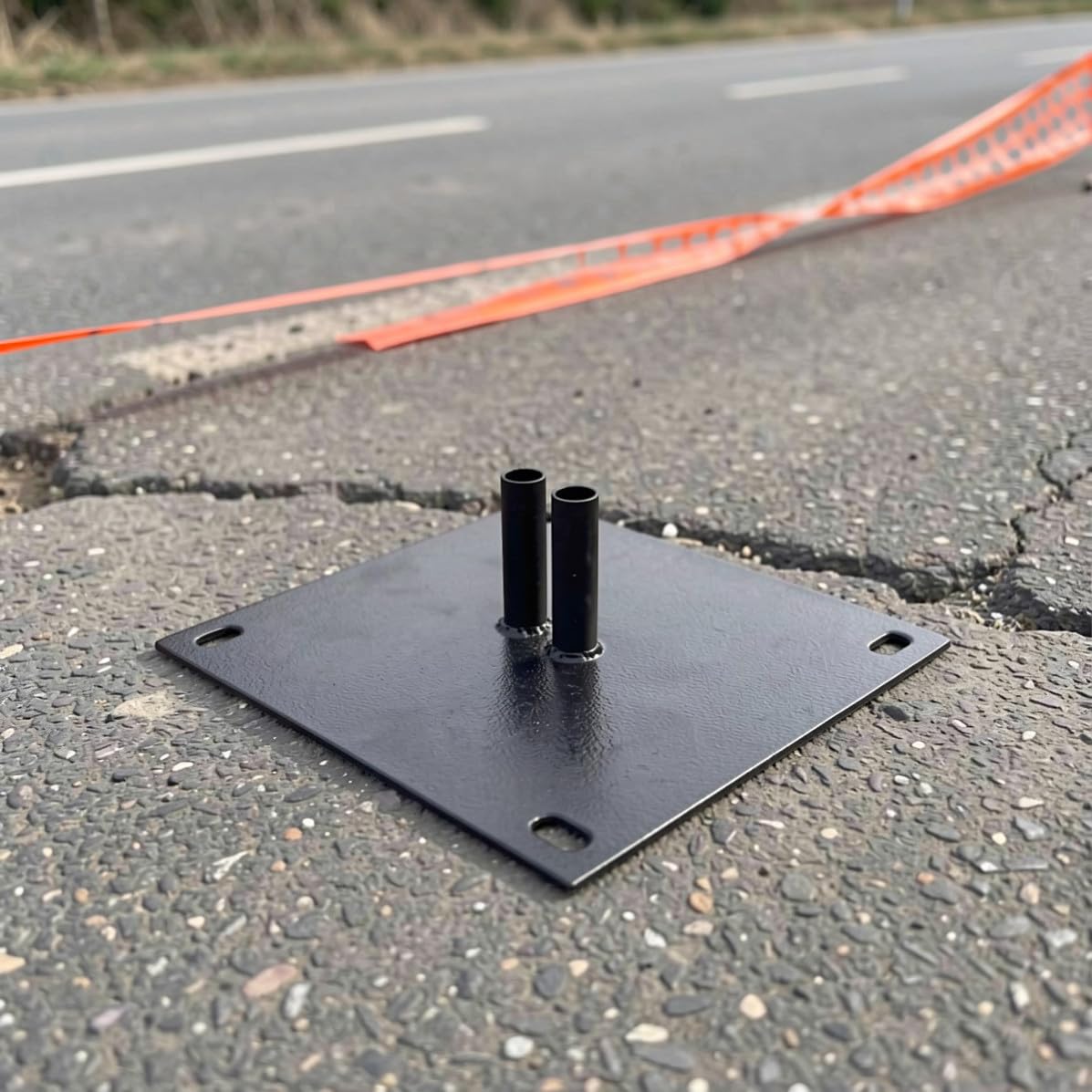 Absperrzaun Schildständer Basis aus Eisen mit Rutschfestem Muster Robust