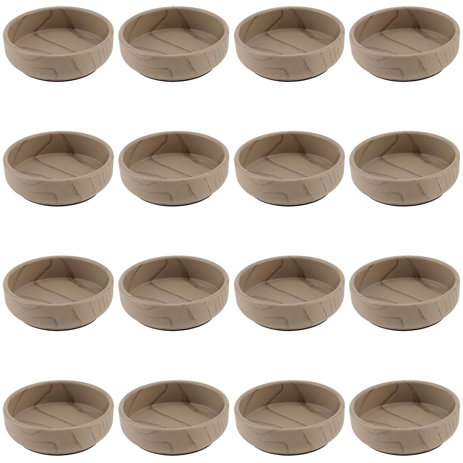 FUNSUEI 16 PCS 6cm Rubber Base Castor Cups, Furniture Cups for Wooden