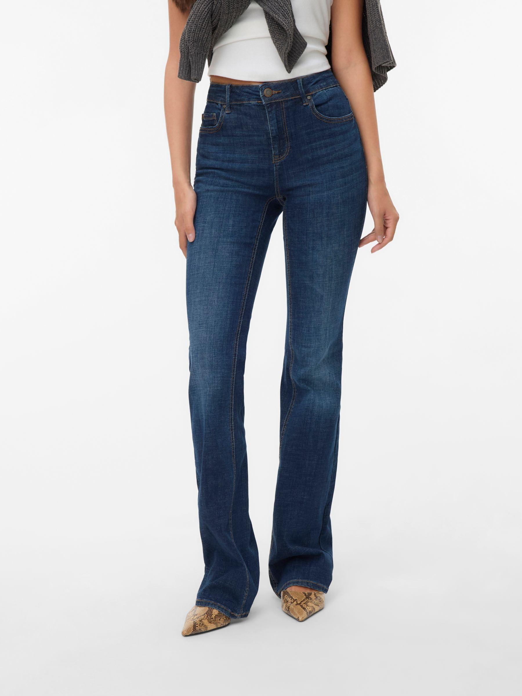 VERO MODA Vmflash Mr Flared Jeans Li3303 Ga Noos - Vmflash Mr Flared Jeans Li3303 Ga Noos Kobiety
