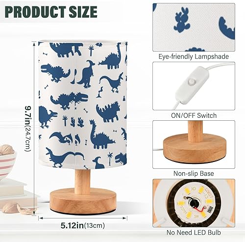 Miniatura 3 de Led Table Lamp Mini Lamps with Lamp Shades Cute Cartoon Dinosaurs Blue Lamps for Girls Hurricane lámparas de mesa para