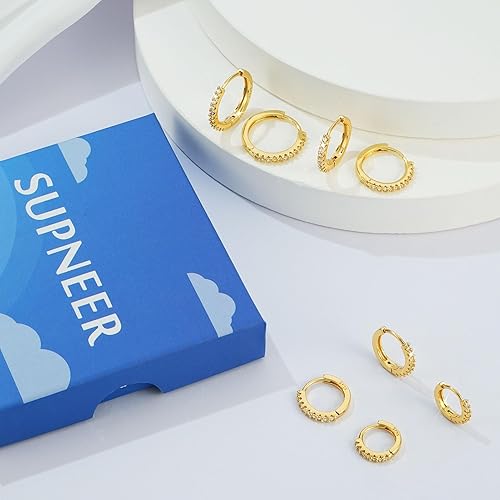 Miniatura 7 de Silver Gold Hoop Earrings for Women Trendy Hypoallergenic Earrings Huggie Cartilage Hoop Earrings Piercing Jewelry for Women