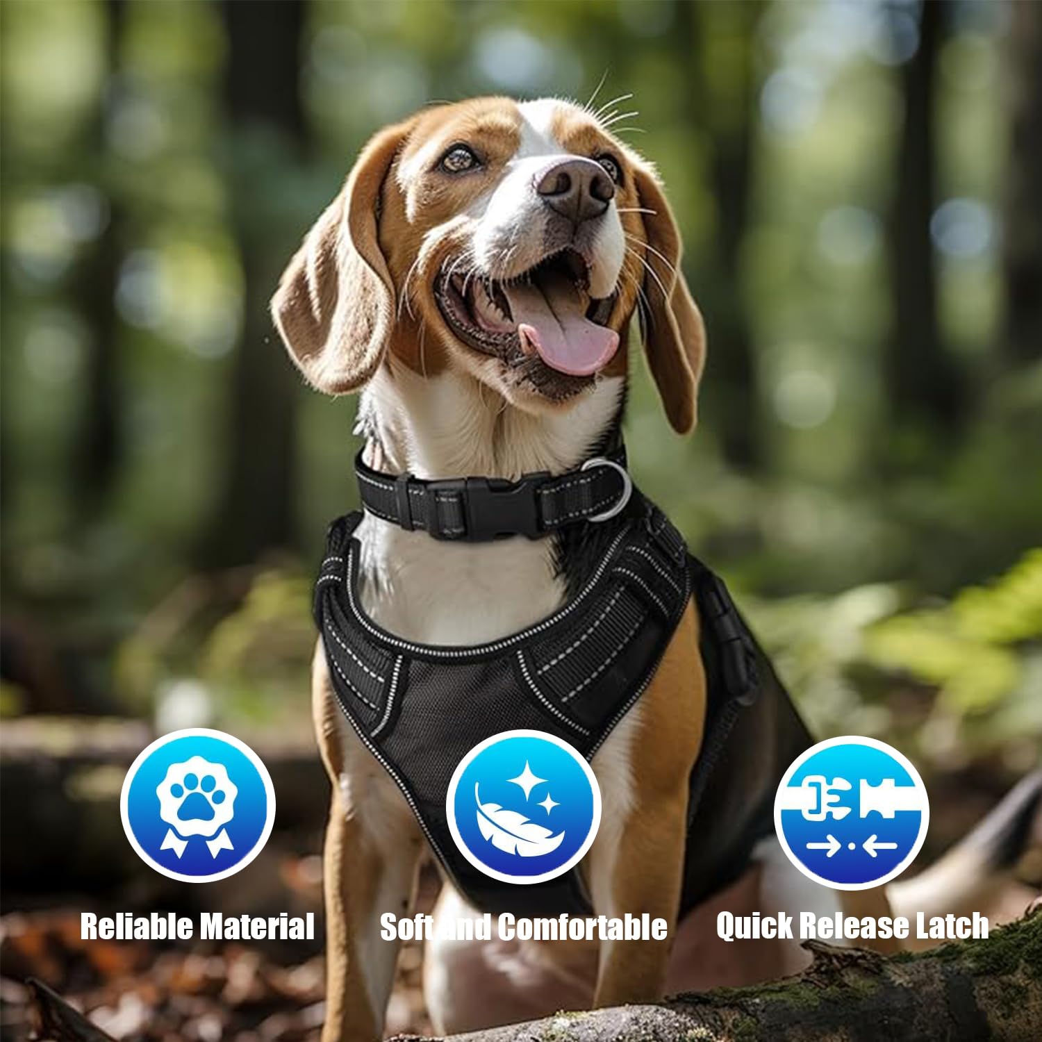 Reflective Nylon Dog Collar with Safety Buckle, Dog Collar, Adjustable Dog Collar, Soft Dog Collar - Image 4