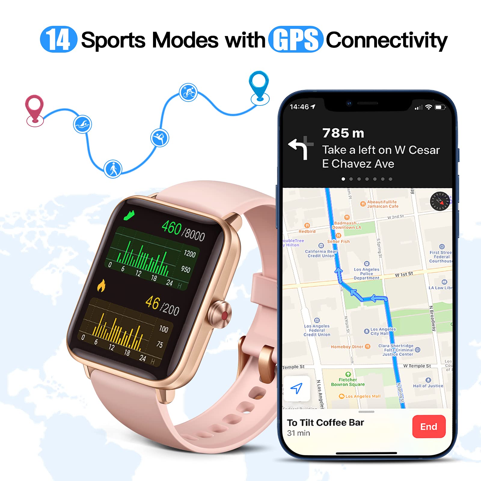 Amazon.com: Dirrelo Reloj inteligente para teléfonos Android y iPhone,  relojes inteligentes para mujeres y hombres, reloj inteligente impermeable  5ATM con monitor de frecuencia cardíaca, monitor de sueño y monitor de  oxígeno en