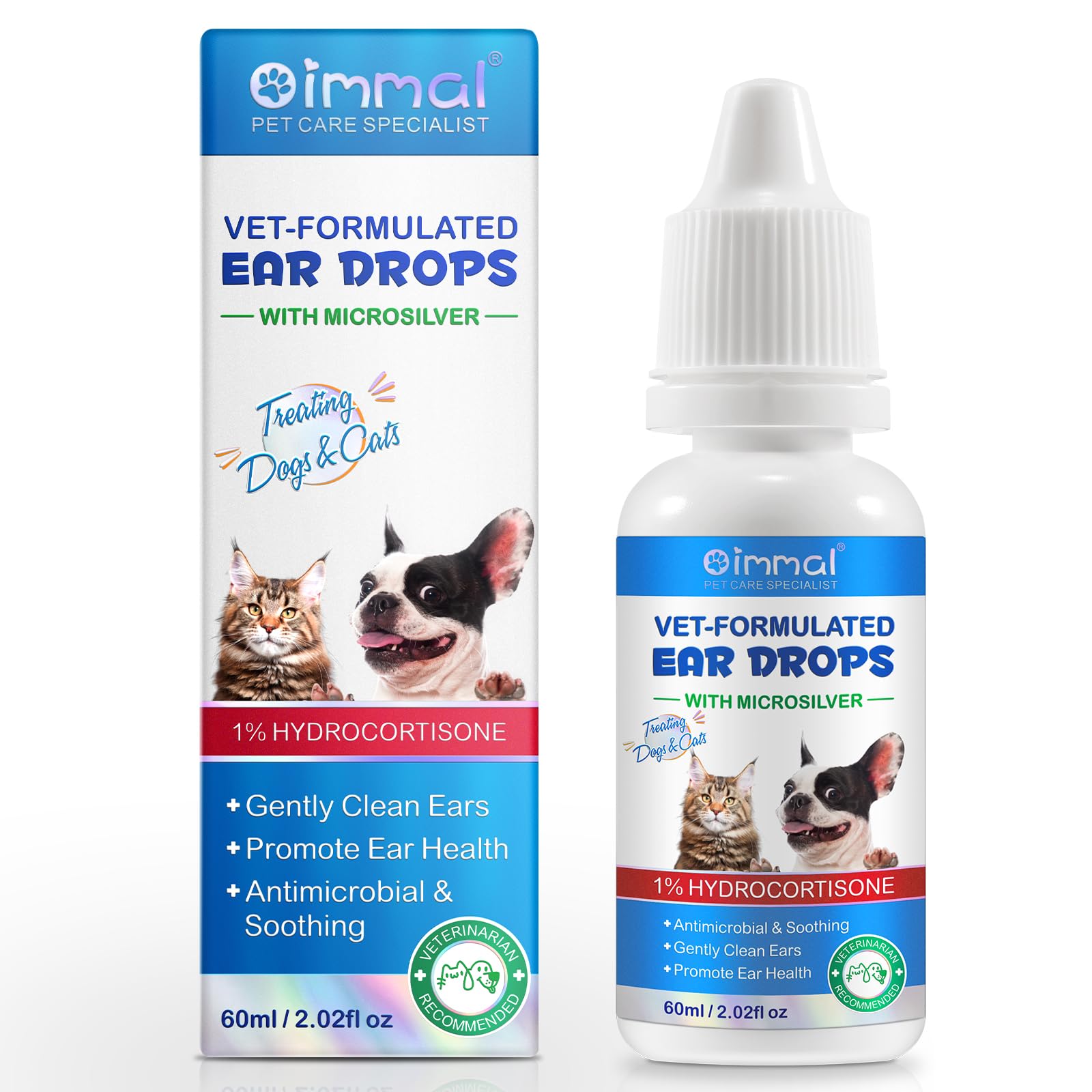 JSBNQRMZ Ear drops for Dogs,60ML Cat & Dog Dog Ear Cleane,Cat & Dog Ear Infection Treatment Drops