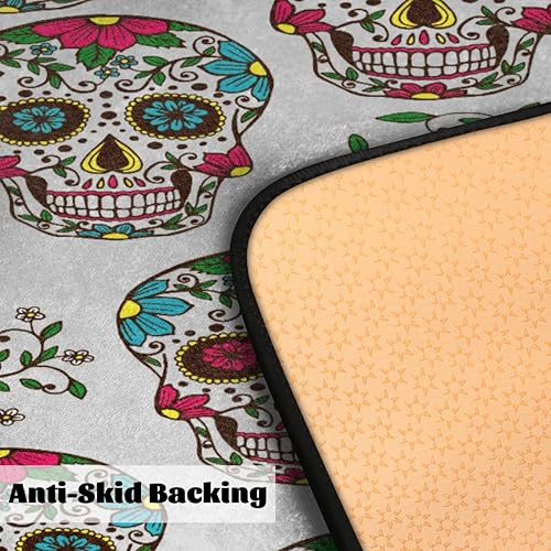 Miniatura 4 de Tapetes de cocina acolchados con diseño de calavera colorida del Día de los Muertos, antideslizantes, lavables, para el hogar, oficina, fregadero y