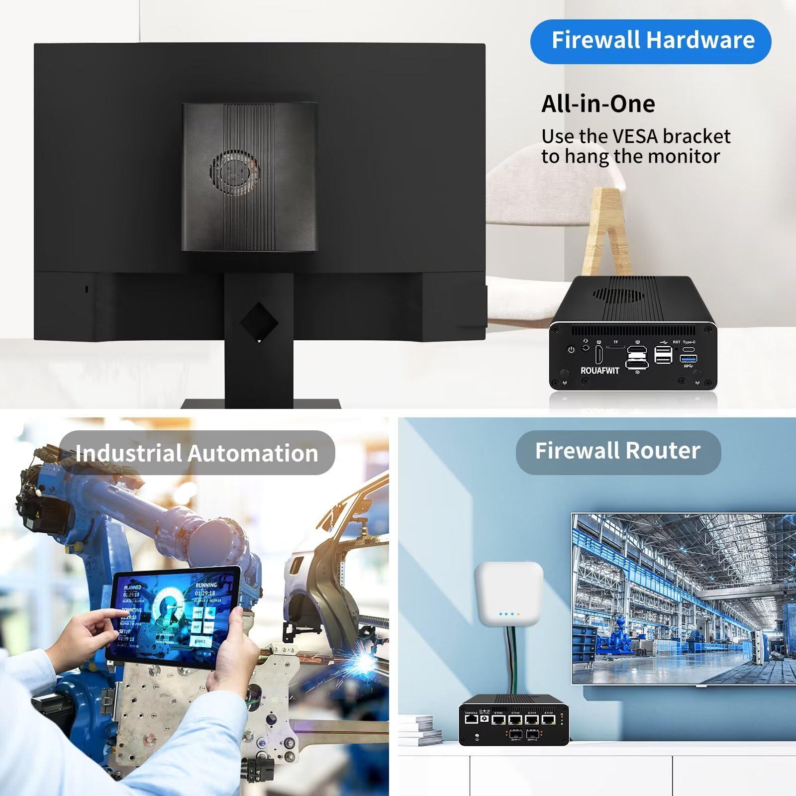 Firewall Mini PC i5 1235U, 2x 10GbE, 4x 2.5GbE LAN, DDR5 16G RAM 256G SSD