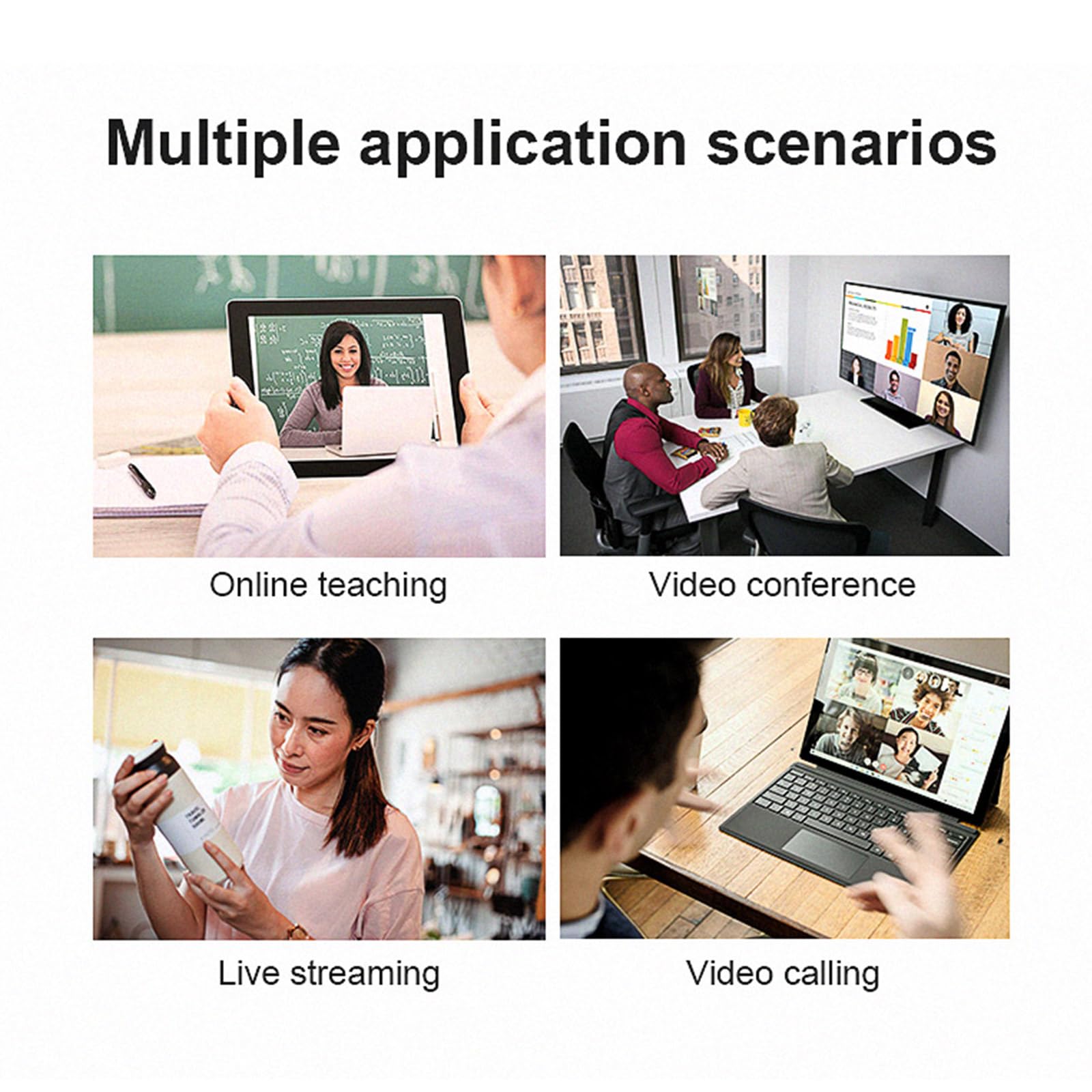 Webcam USB Autofocus Streaming 4K 30fps Webcam con microfono Webcam USB per riunioni Live Online Streaming Autofocus con microfono