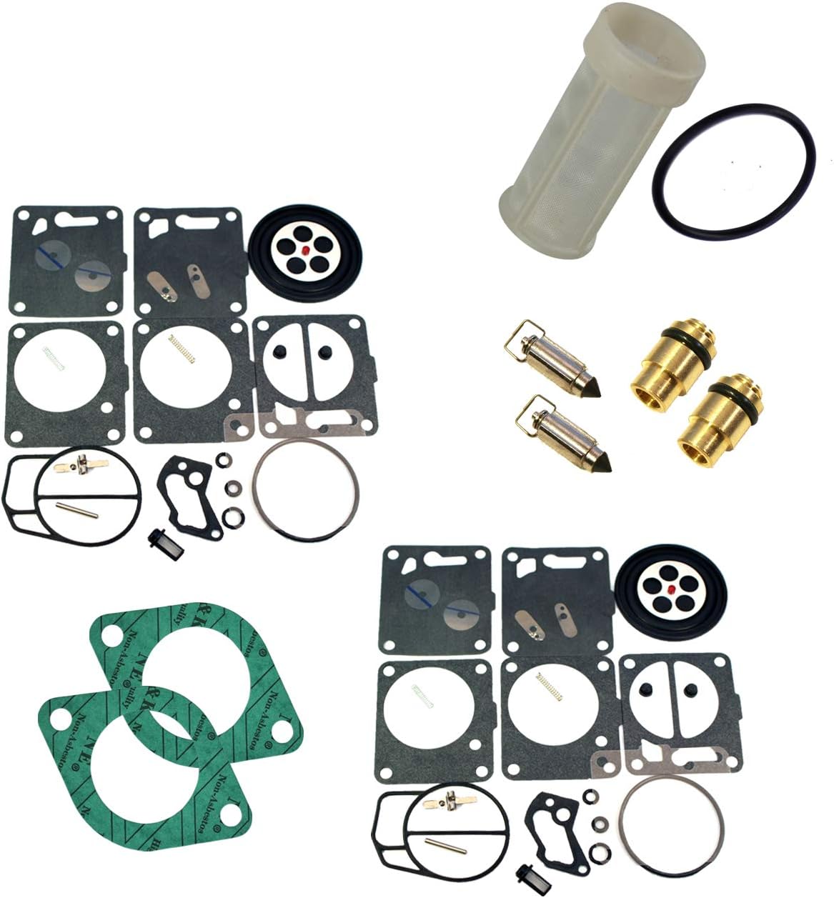 Venom Premium Dual Carburetor Rebuild Kit (For Mikuni, Fits Sea-Doo) With Needle Seat & Carb Gasket & Water Separator/Fuel Filter FITS 1996-97 GSX & XP/1995-97 GTX/1997-99 SPX Complete KIT