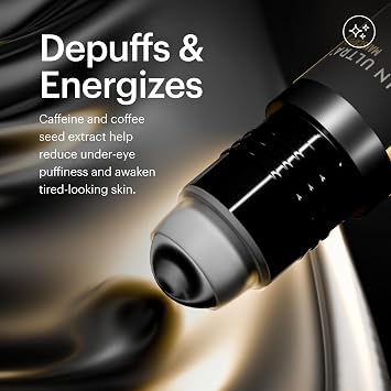 MANSCAPED Skin UltraTM Eye Serum - Fast-Acting Formula with Caffeine, Red Algae & Ceramides to help Depuff & Hydrate Skin, Cooling Rollerball Applicator, Fragrance-Free, 0.5 fl oz.