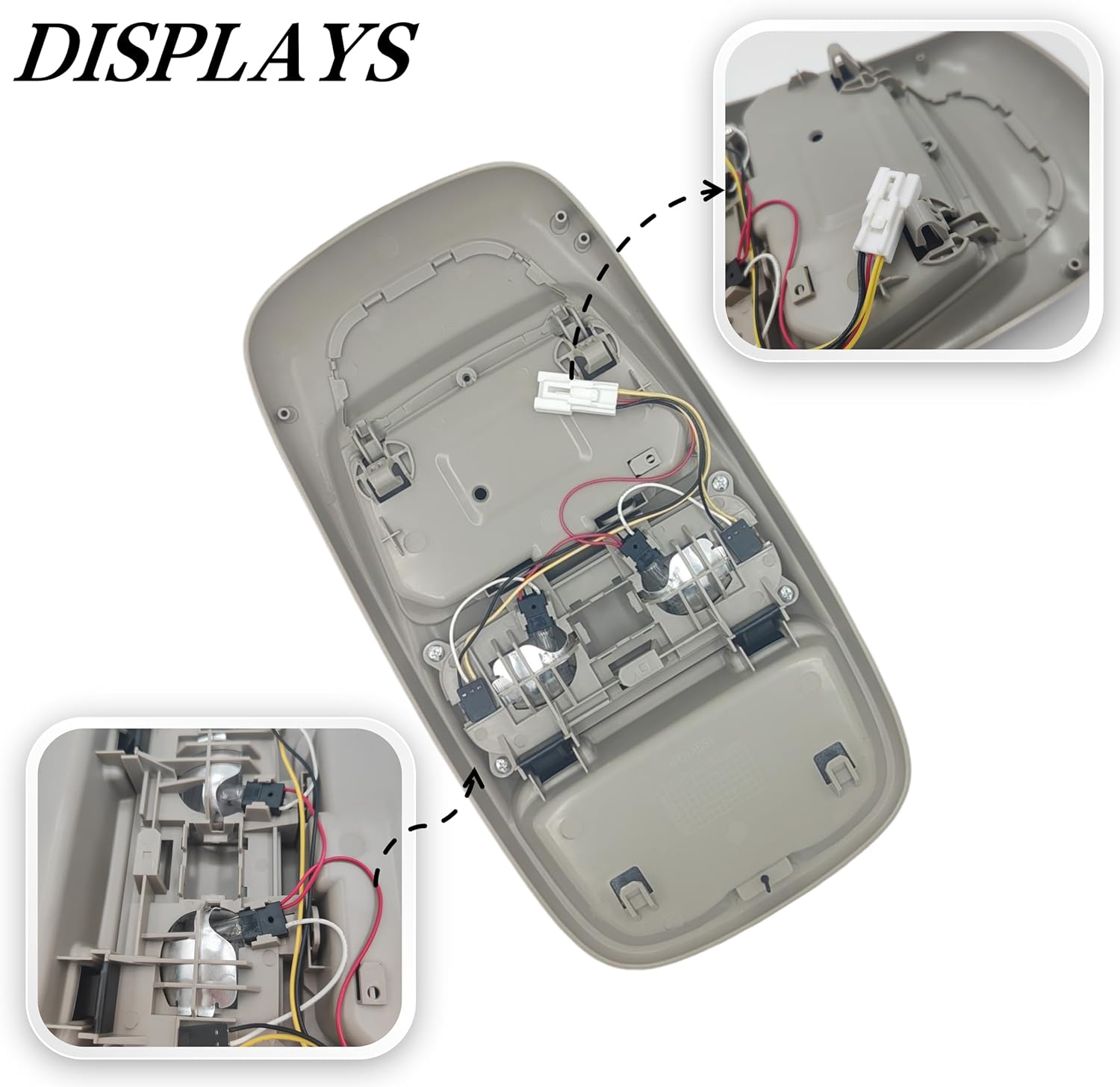 Mist Gray LED Overhead Console Dome Map Light with Storage for Dodge Ram 1500 2500 3500 1998-2002 Replaces OE# 55350657 SN94TL2AA L0021202