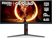 Monitor Gamer Curvo AOC AGON QUAD 34" Ultrawide WQHD 180Hz 0,5ms Base Ajustável U34G4C
