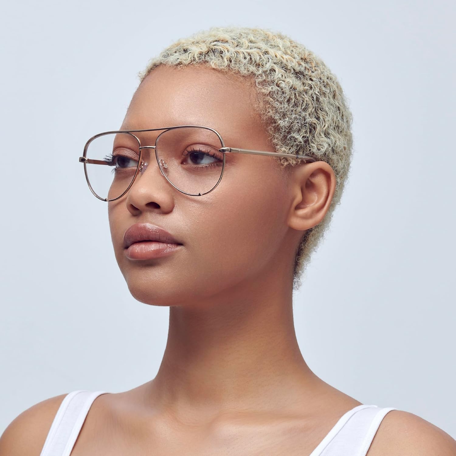 Mad Shade Fashion Aviator Optical Glasses for Men & Women, Trendy Classic Gold Metal Frame Clear Lenses, Lightweight Durable Eyewear - Image 4