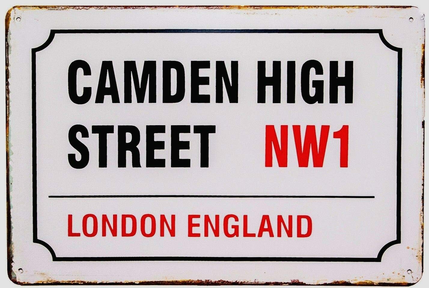 Inga Vintage Retro Camden High Street Big Metal Sign Home Bar Studio Decor Metal Sign/Retro Decor Plaque 8X12 inch