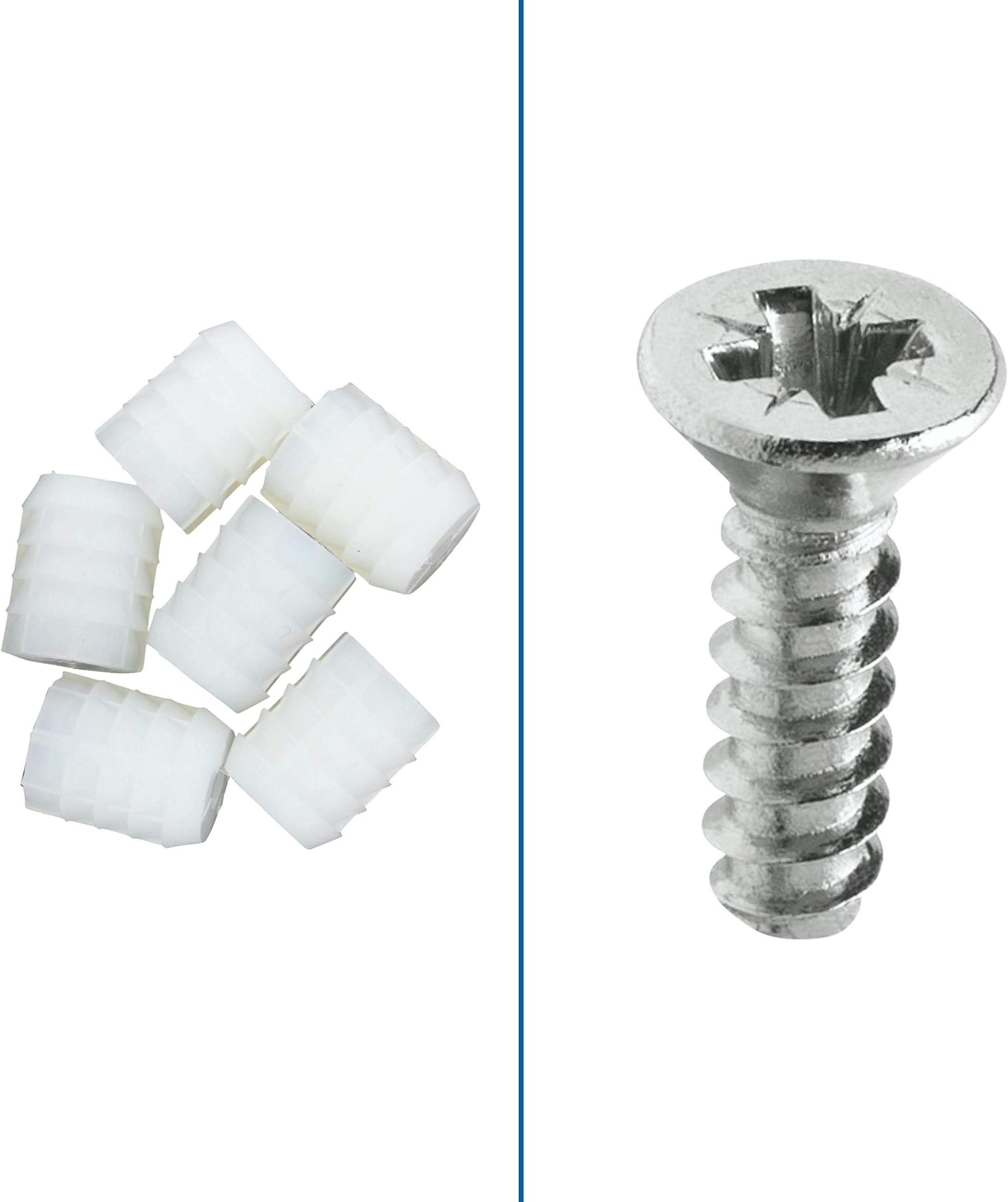 Rok Hardware 8mm Plastic Hinge Dowel Inserts with Screws, 100 Pack ...