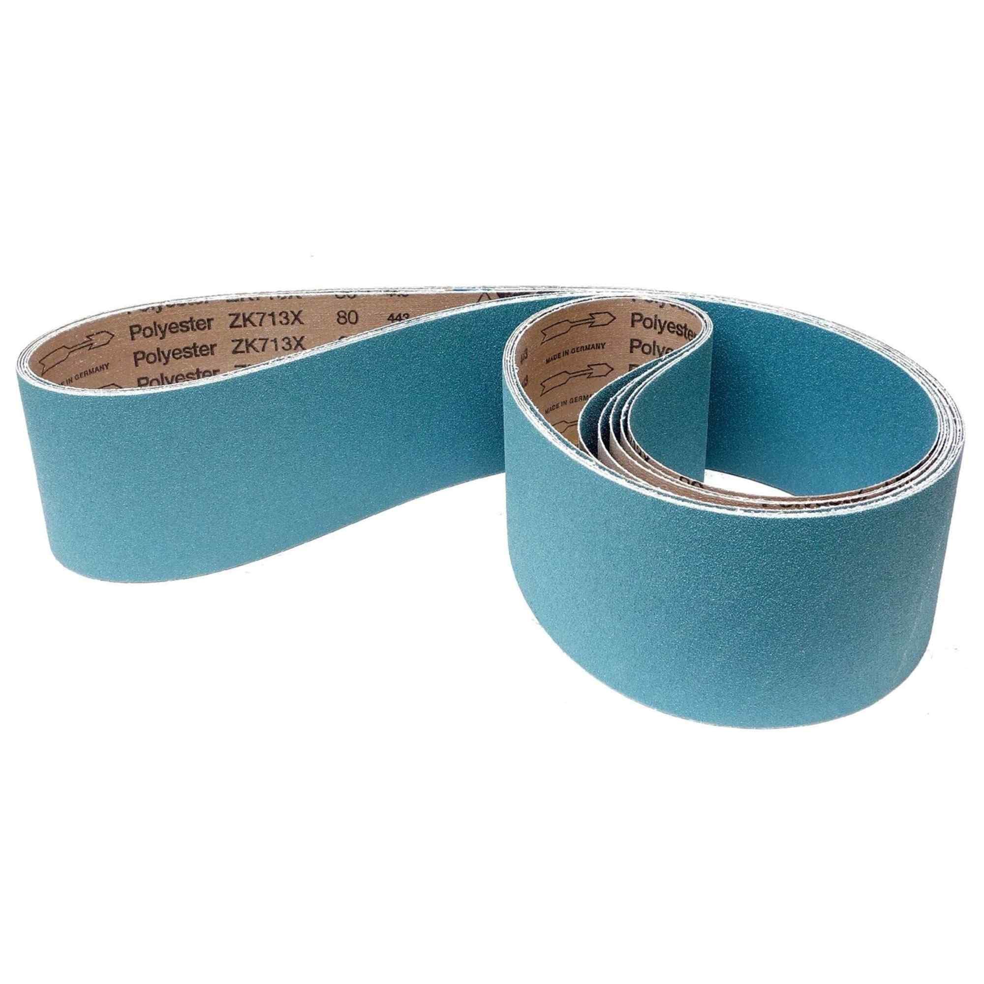 VSM Schleifband ZK713X Zirkonkorund – 100 x 2000 mm – Körnung P40 – 5 Stück – für Metall Edelstahl INOX – reißfeste robuste Gewebeunterlage – Profi-Schleifbänder für Bandschleifer